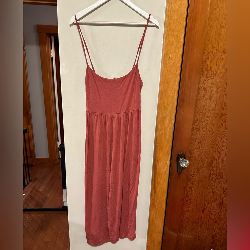 Rust Colored Spaghetti Strap Jumpsuit Size Large